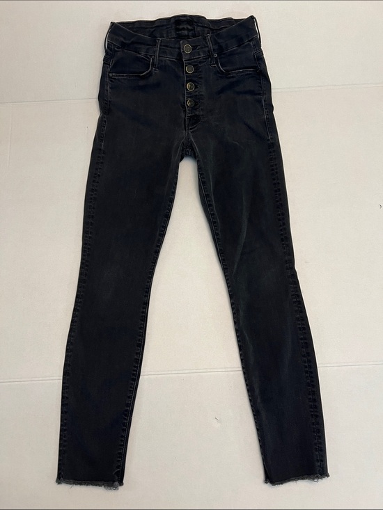 MOTHER Denim - MOTHER THE PIXIE ANKLE FRAY BLACK SKINNY JEANS IN NOT GUILTY WASH SIZE 27